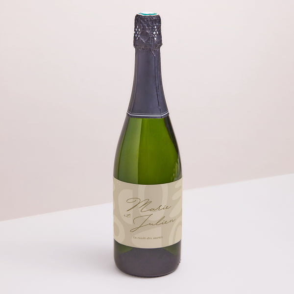 Etiquette bouteille Mariage Paysage Camaieu abstrait photo