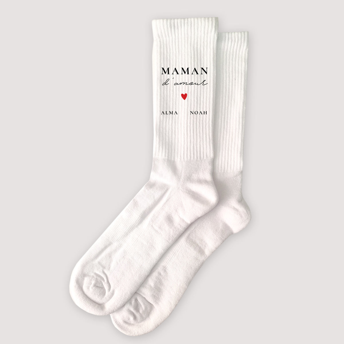 Chaussettes femme Blanches Maman d'amour VI photo N° 1