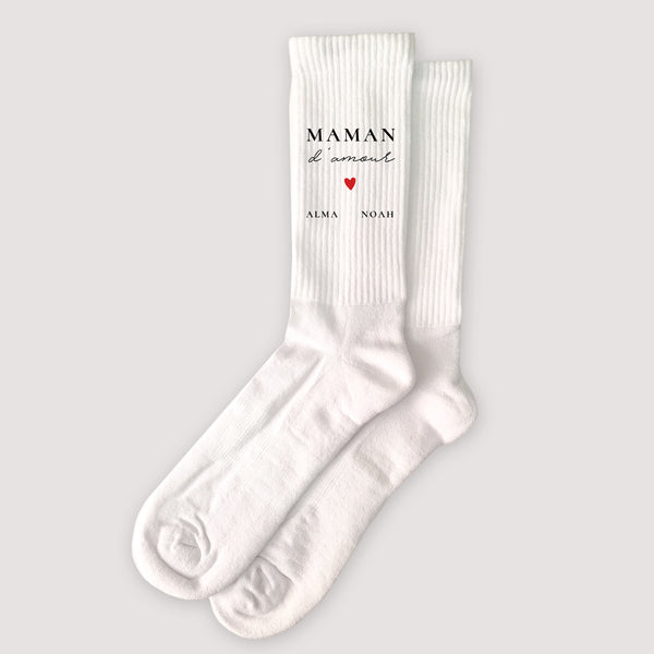 Chaussettes femme Blanches Maman d'amour VI photo