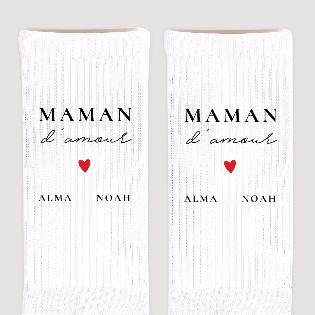 Chaussettes femme Blanches Maman d'amour VI photo N° 3