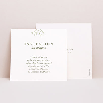 Invitations Mariage Carré Couronne de gypsophile photo N° 1