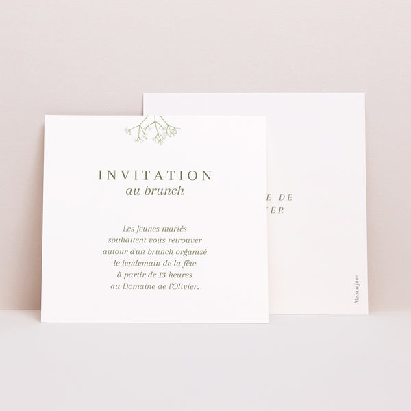 Invitations Mariage Carré Couronne de gypsophile photo
