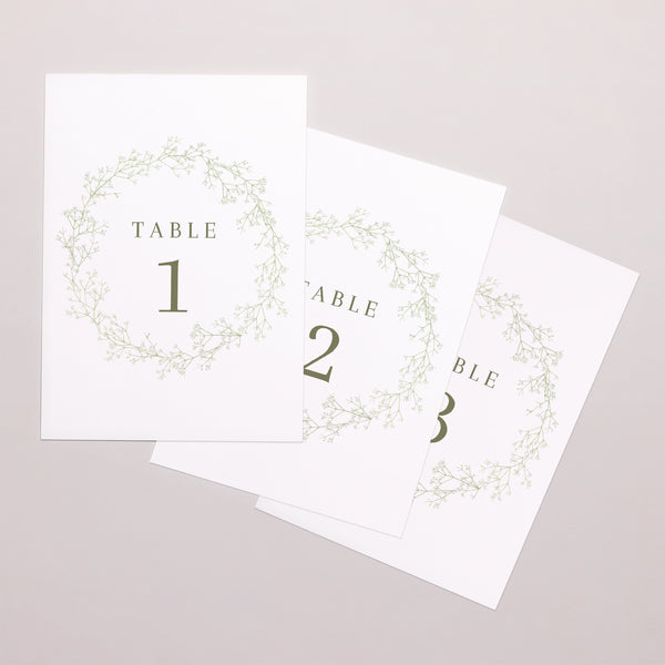 Marque table Mariage Rectangle Couronne de gypsophile photo