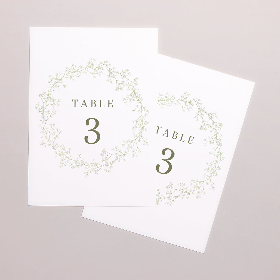 Marque table Mariage Rectangle Couronne de gypsophile photo N° 2