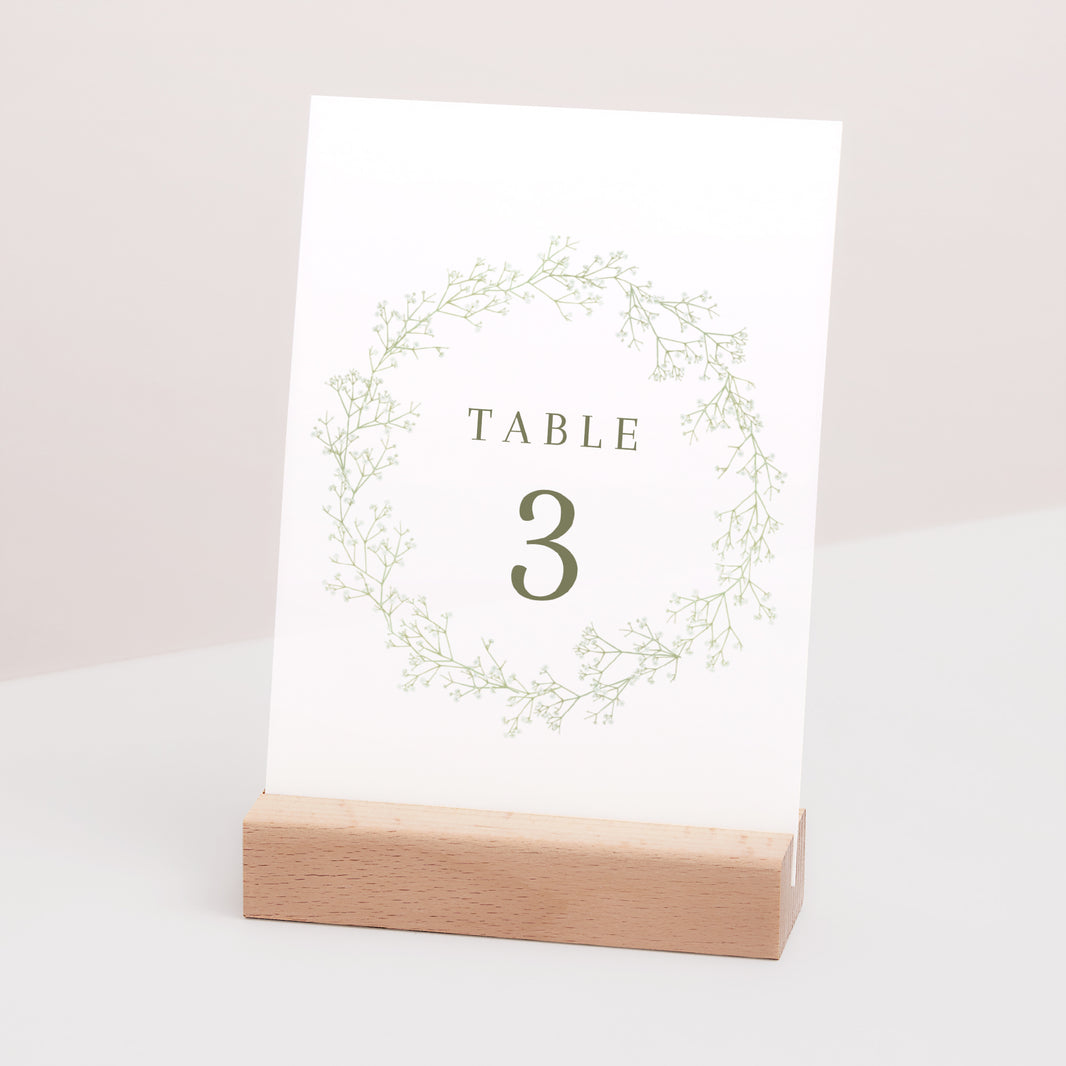 Marque table Mariage Rectangle Couronne de gypsophile photo N° 3