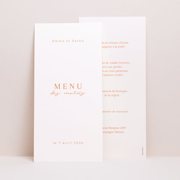Menu Mariage Panoramique portrait Composition à la Matisse photo