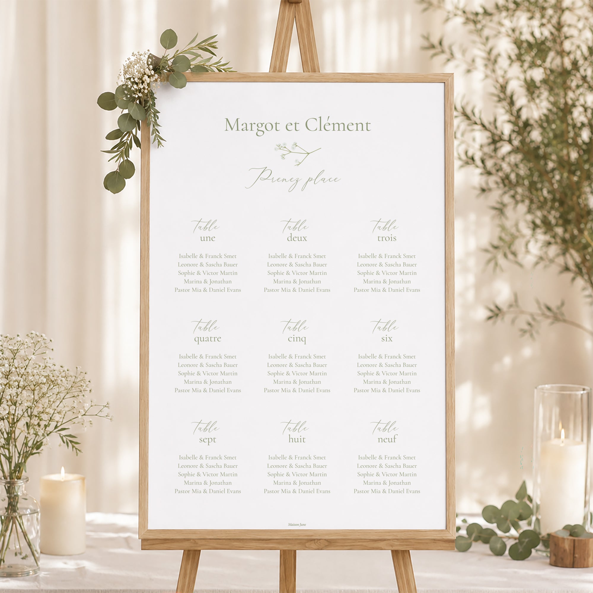 Plan de table Mariage Portrait C'est l'été ! photo N° 1
