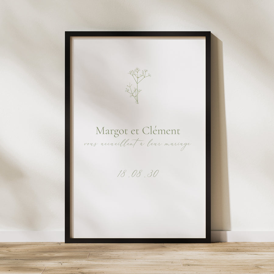 Panneau bienvenue Mariage Portrait 60 x 90 cm C'est l'été ! photo