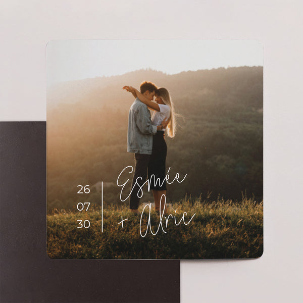 Save the date Mariage Lot de 9, magnétique Photo + typo photo