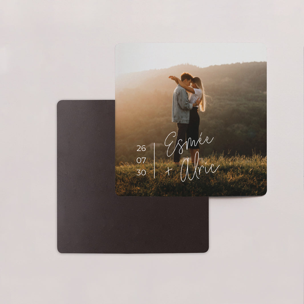 Save the date Mariage Lot de 9, magnétique Photo + typo photo N° 2