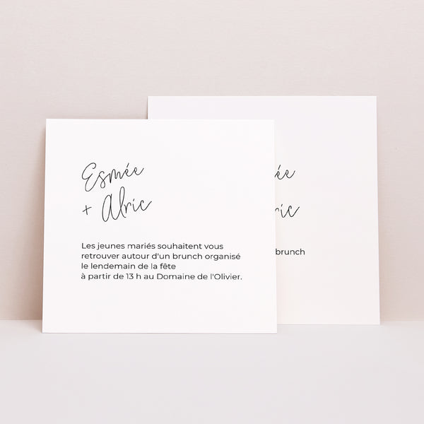 Invitations Mariage Carré Photo + typo photo