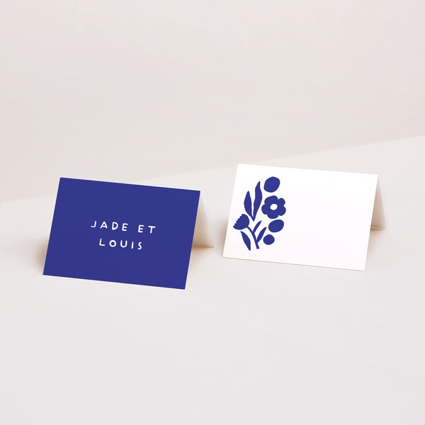 Marque-place Mariage 2 volets Bleu Majorelle photo