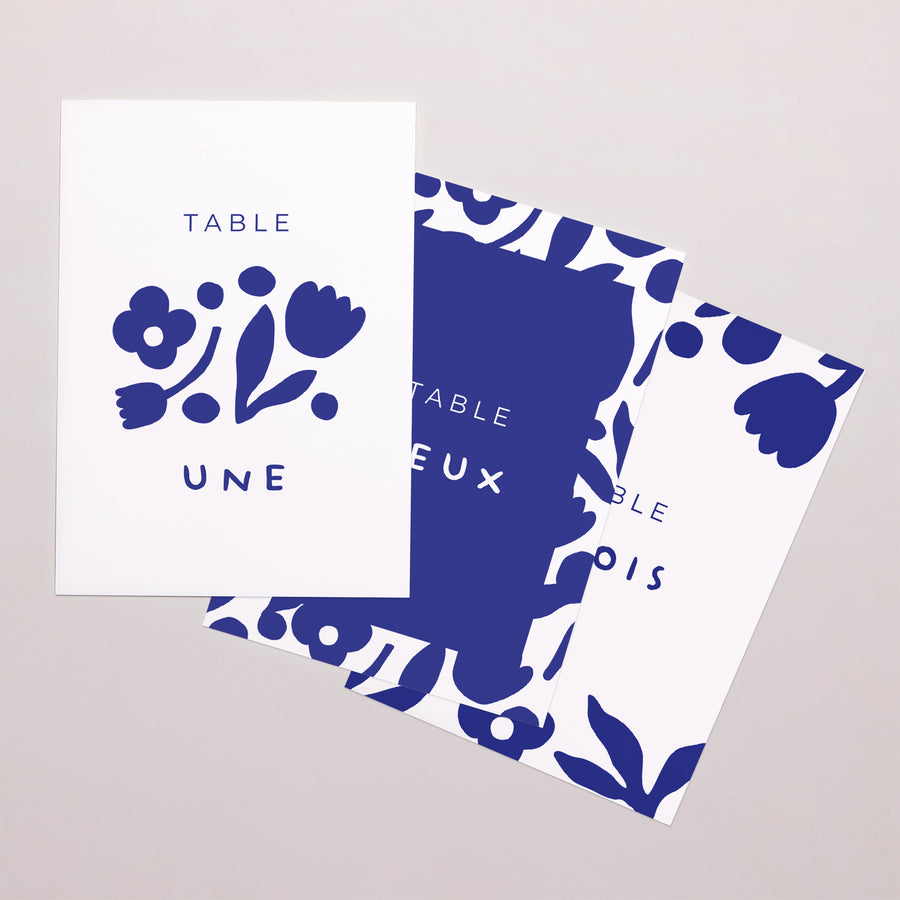 Marque table Mariage Rectangle Bleu Majorelle photo