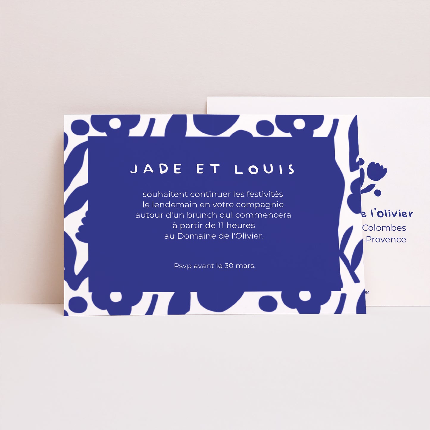 Invitations Mariage Paysage Bleu Majorelle photo N° 1