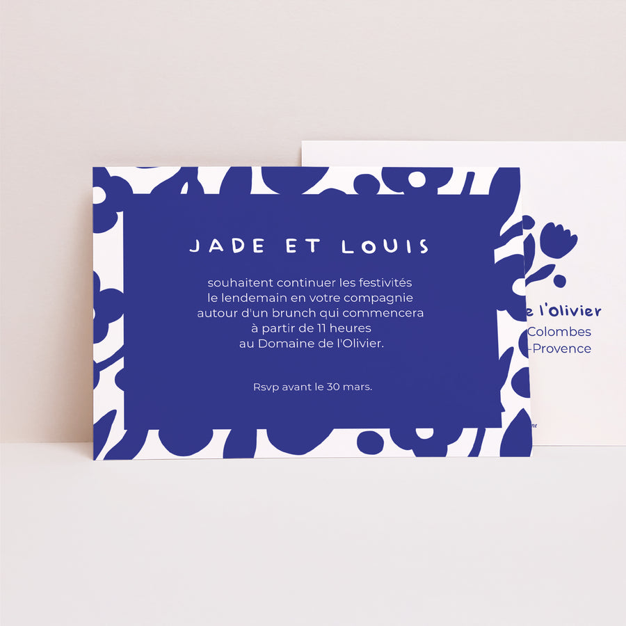 Invitations Mariage Paysage Bleu Majorelle photo
