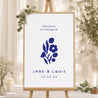 Panneau bienvenue Mariage Portrait 60 x 90 cm Bleu Majorelle photo N° 1