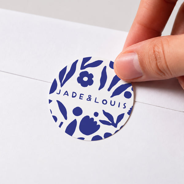 Sticker Mariage Rond Bleu Majorelle photo