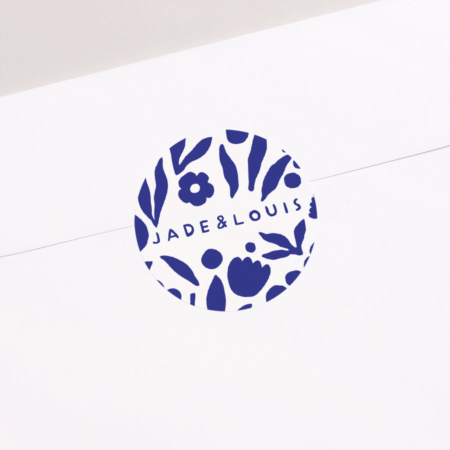 Sticker Mariage Rond Bleu Majorelle photo