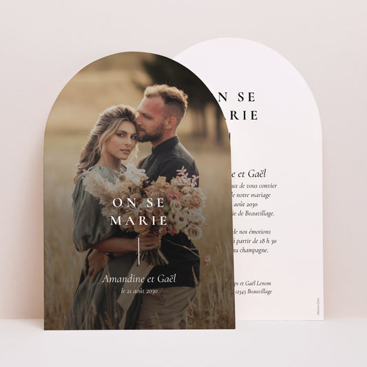 Faire-part Mariage Arche TYPO photo