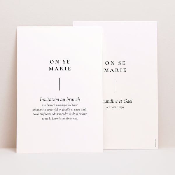 Invitations Mariage Portrait TYPO photo