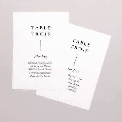 Marque table Mariage Rectangle TYPO photo N° 2