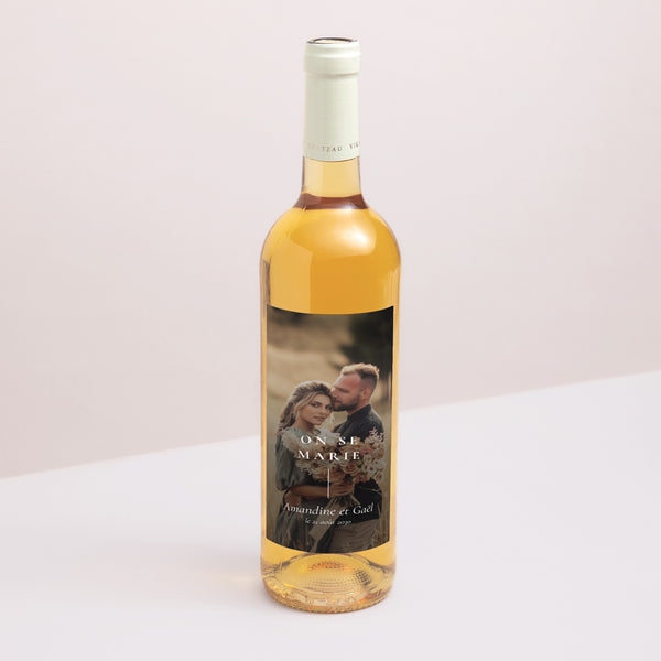 Etiquette bouteille Mariage Portrait TYPO photo