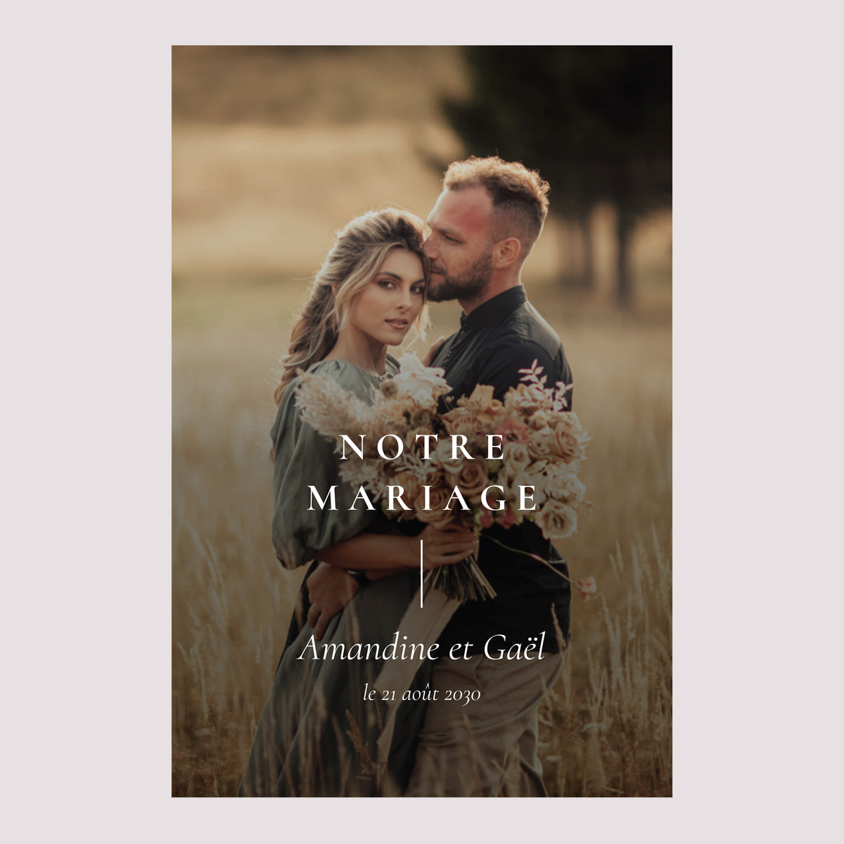Panneau bienvenue Mariage Portrait 60 x 90 cm TYPO photo N° 2