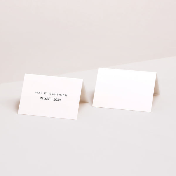Marque-place Mariage 2 volets Typo Date photo