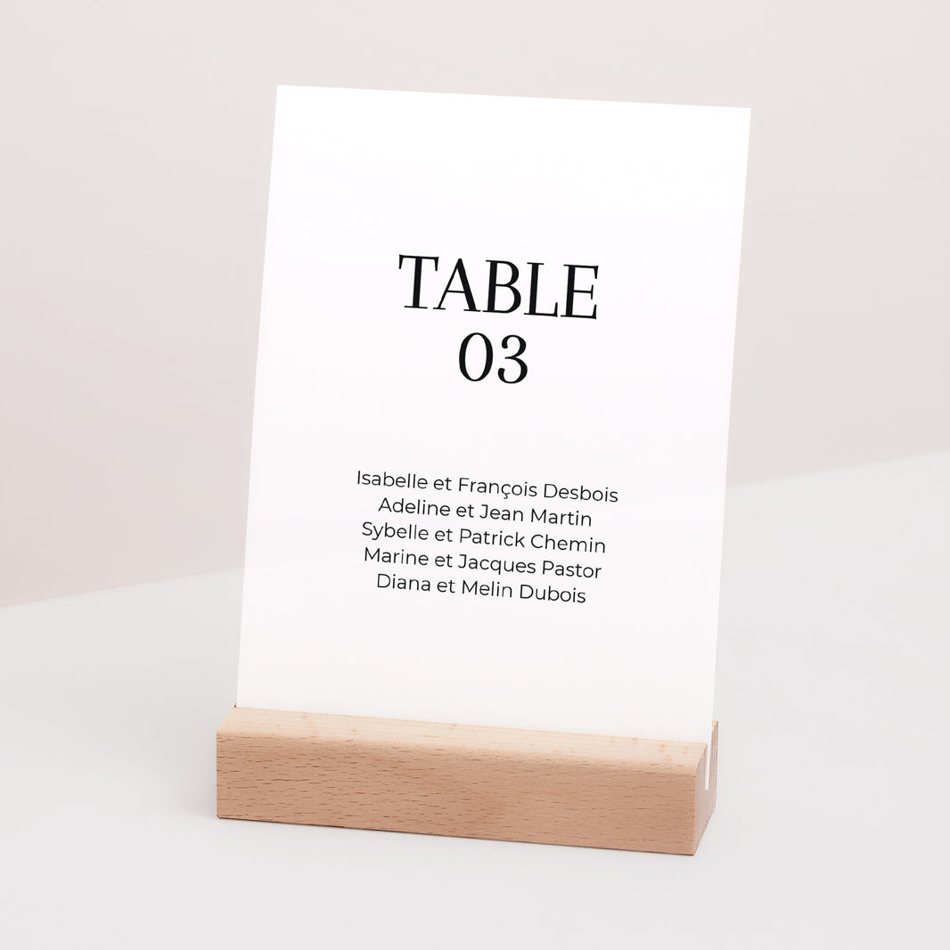 Marque table Mariage Rectangle Typo date photo N° 3