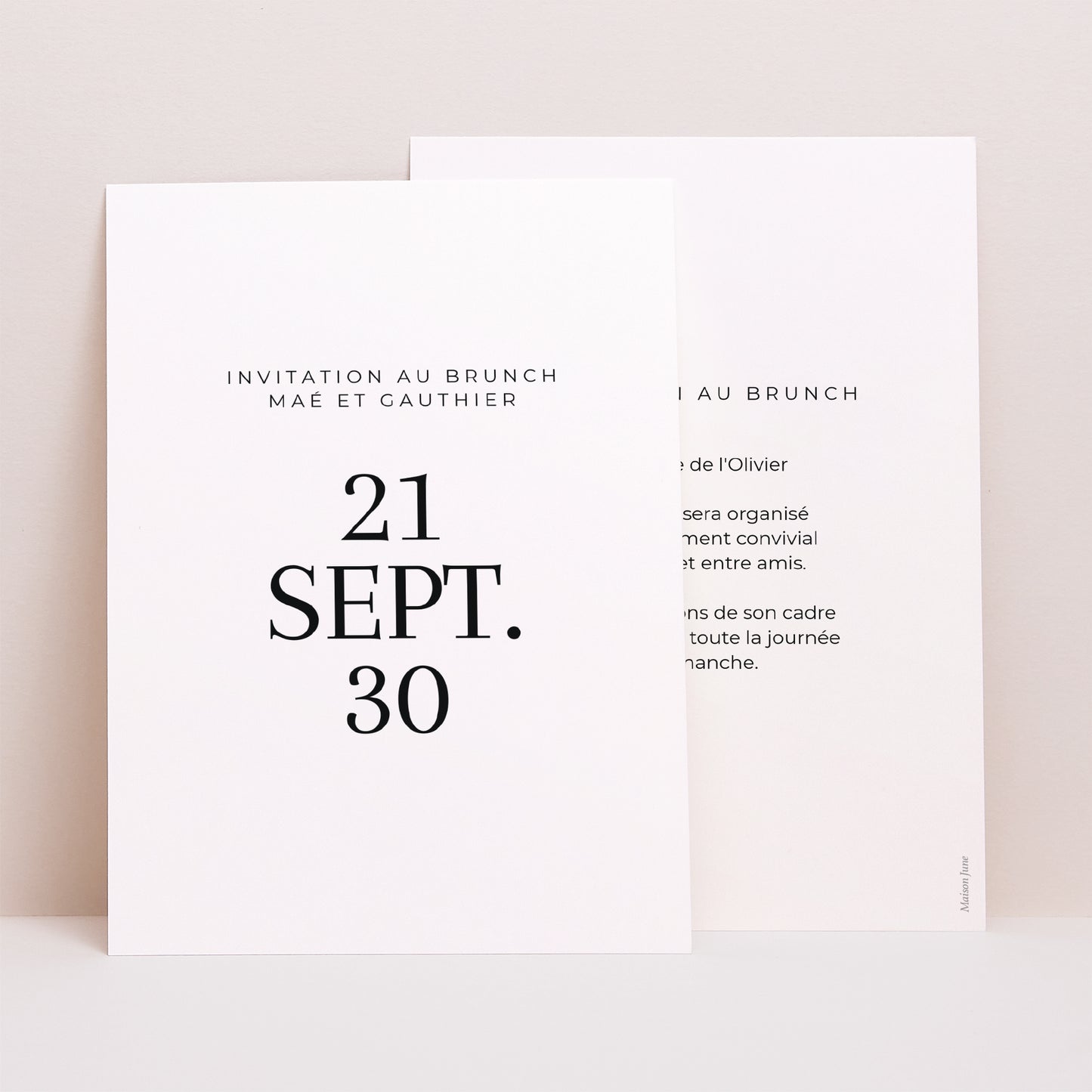 Invitations Mariage Portrait Typo date photo N° 1