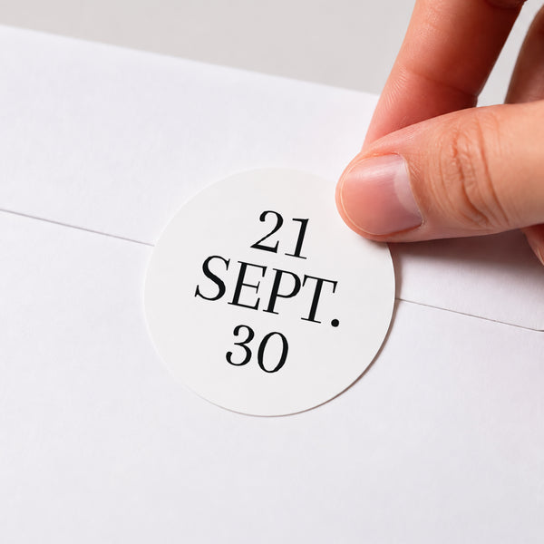 Sticker Mariage Rond Typo Date photo