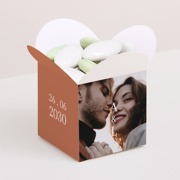Boîte à dragées Mariage Ouverture papillon Ti amo photo