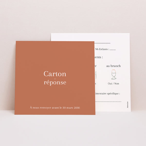Carton réponse Mariage Carré Ti amo photo