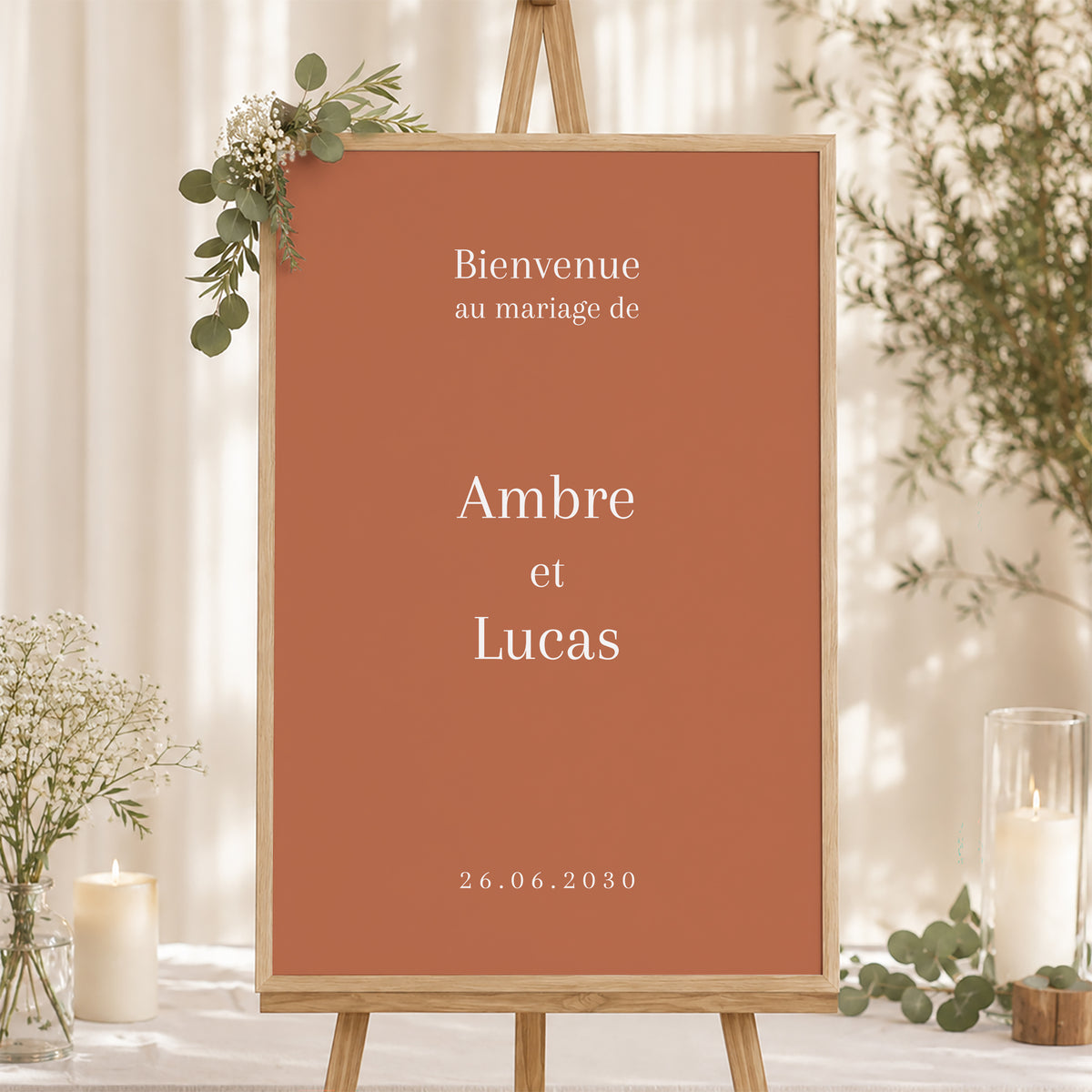 Panneau bienvenue Mariage Portrait 60 x 90 cm Ti amo photo N° 1