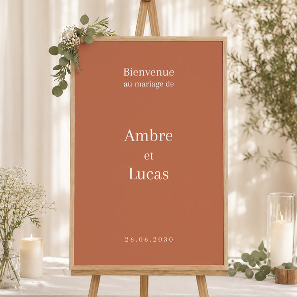 Panneau bienvenue Mariage Portrait 60 x 90 cm Ti amo photo
