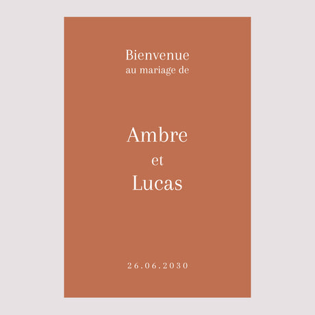Panneau bienvenue Mariage Portrait 60 x 90 cm Ti amo
