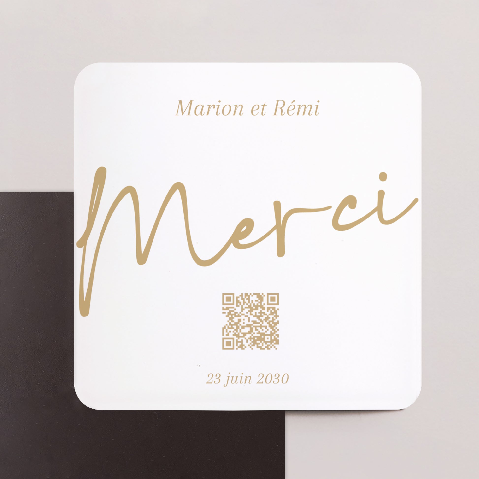 Remerciements Mariage Lot de 8, magnétique, carré coins arrondis Un Grand Oui photo N° 1