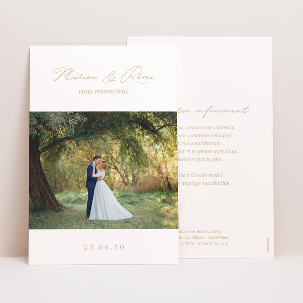 Remerciements Mariage Portrait Un Grand Oui photo