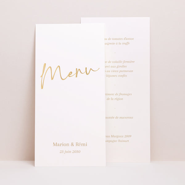 Menu Mariage Panoramique portrait Un Grand Oui photo