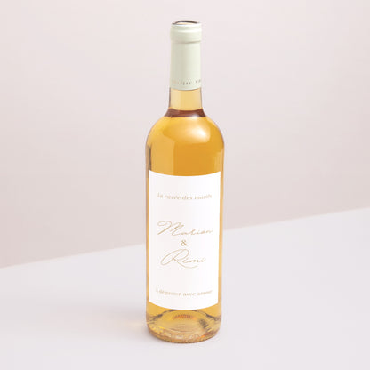 Etiquette bouteille Mariage Portrait Un grand oui photo N° 1