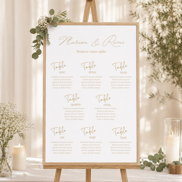 Plan de table Mariage Portrait 60 x 90 cm Un Grand Oui photo
