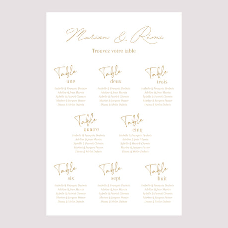 Plan de table Mariage Portrait 60 x 90 cm Un Grand Oui