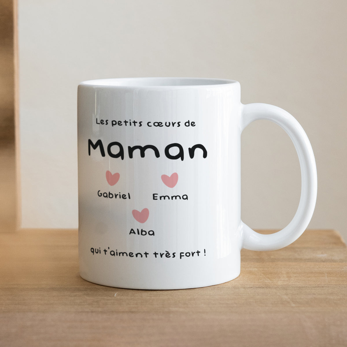 Mug Objets Blanc Les petits cœurs de Maman photo