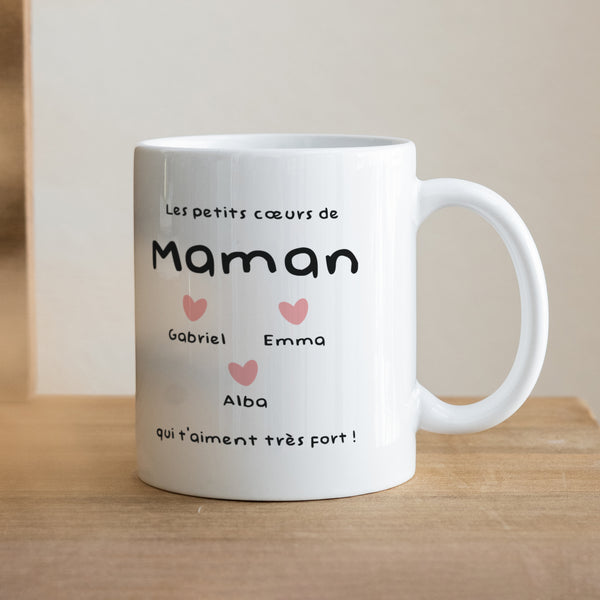 Mug Objets Blanc Les petits cœurs de Maman photo