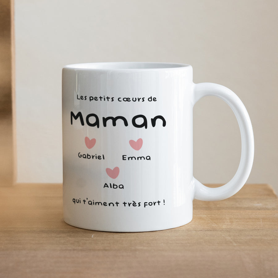 Mug Objets Blanc Les petits cœurs de Maman photo