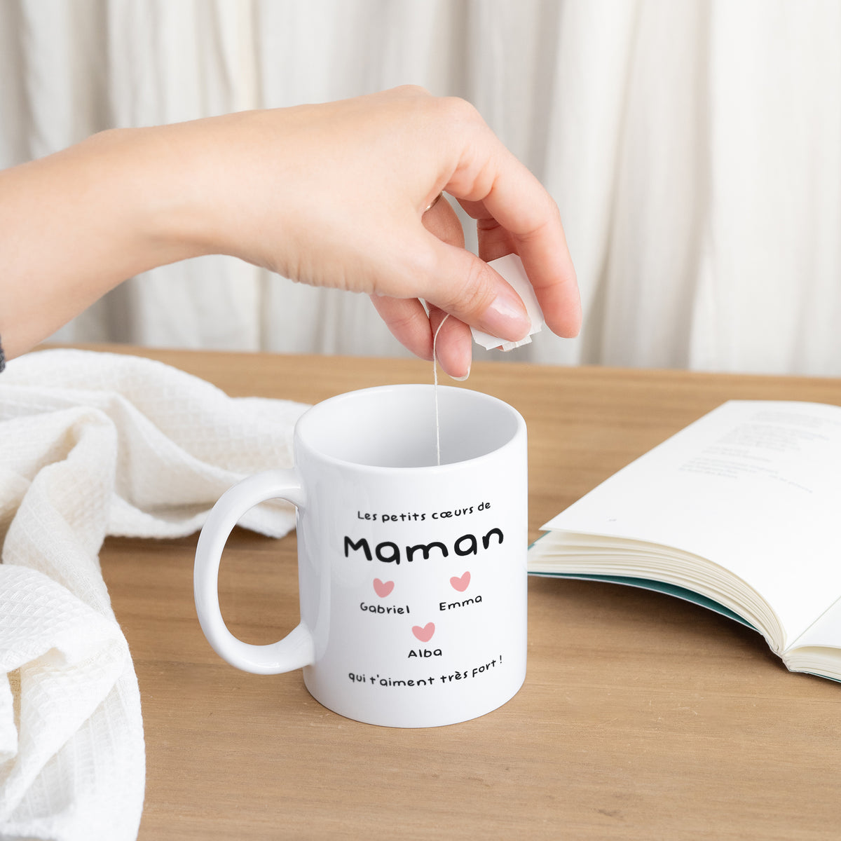 Mug Objets Blanc Les petits cœurs de Maman photo N° 3