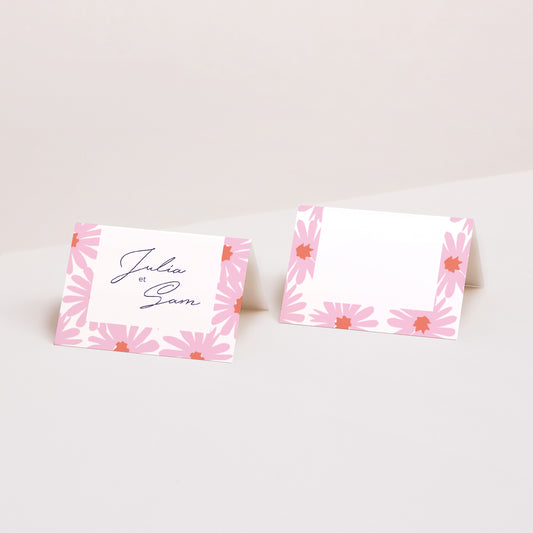 Marque-place Mariage 2 volets Fleurs pop III photo
