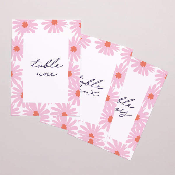 Marque table Mariage Rectangle Fleurs pop III photo