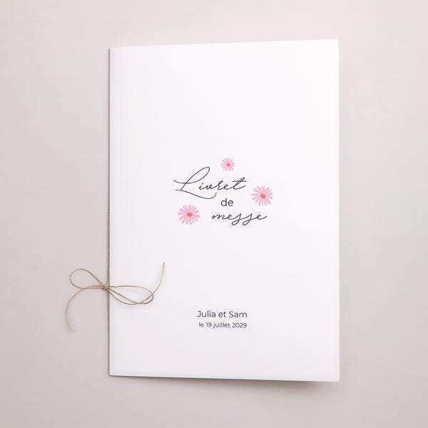 Livret de messe Mariage Double volet Fleurs pop III photo