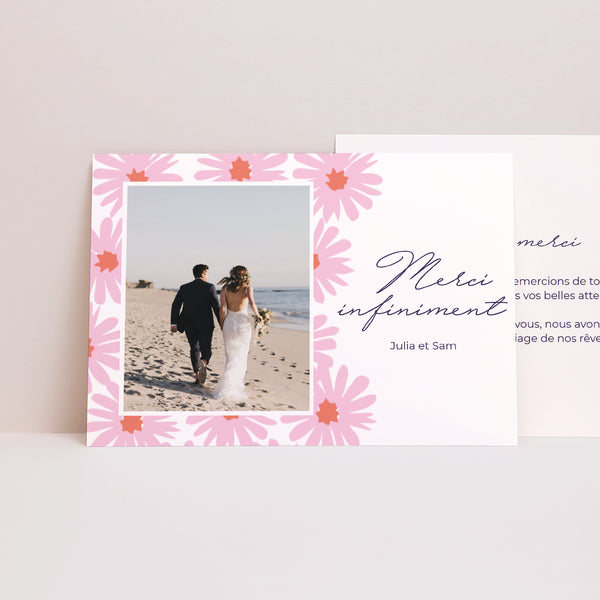 Remerciements Mariage Paysage Fleurs pop III photo
